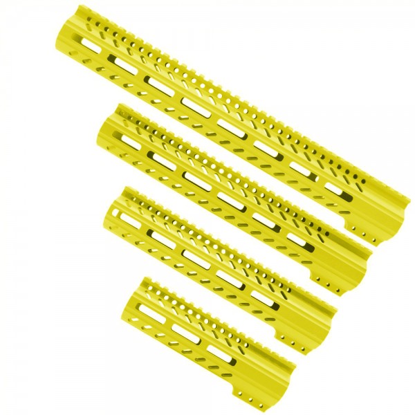 AR-15 M-LOK  Super Slim Free Float Handguard - Cerakote Lemon Zest (OPTIONS AVAILABLE)